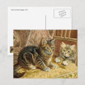 Vintage Katzen - Viktorianische Katze Kunst Postka Postkarte (Vorne/Hinten)