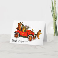 Vintage Katzen von Louis Wain im Auto Danke