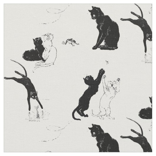 Vintage Katzen von Théophile Steinlen Stoff (Nahaufnahme)