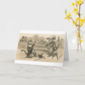 Vintage Katzen-Vorschlagskarte Karte (Gelbe Blume)