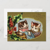 Vintage Katzen Weihnachten Postkarte (Vorne/Hinten)