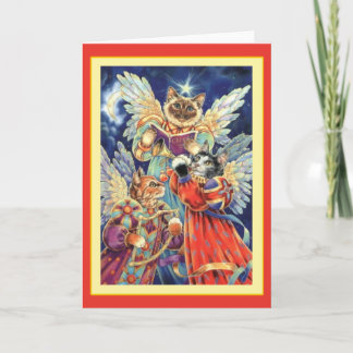 Vintage Katzen-Weihnachtsgruß-Karte Feiertagskarte