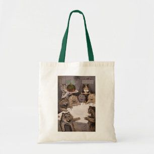 Vintage Katzen-WeihnachtsParty-Tasche Louis Wain Tragetasche