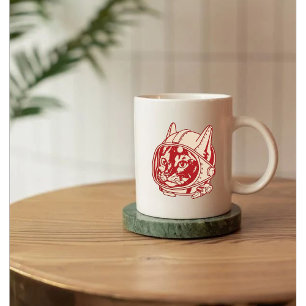 Vintage-Katzenastronaut Kaffeetasse