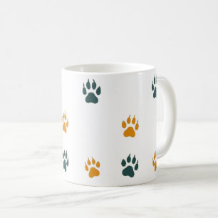 Vintage Katzenaufdrucke - Retro Feline Footprints Kaffeetasse