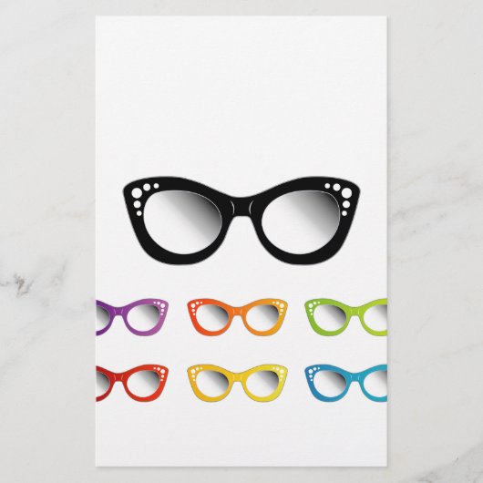 Vintage Katzenaugen-Augenabnutzung für Damen Briefpapier (Vorderseite)