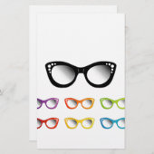 Vintage Katzenaugen-Augenabnutzung für Damen Briefpapier (Vorne/Hinten)