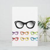 Vintage Katzenaugen-Augenabnutzung für Damen Briefpapier (Stehend Vorderseite)