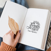 Vintage Katzenbücher und Kaffee-Buchzeichen Gummistempel