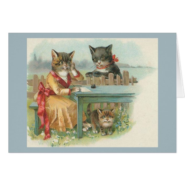 Vintage Katzenfamilie (Vorderseite (Horizontal))