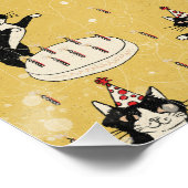 Vintage-Katzengeburtstag Poster (Ecke)
