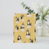 Vintage-Katzengeburtstag Postkarte (Stehend Vorderseite)
