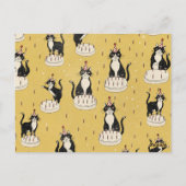 Vintage-Katzengeburtstag Postkarte (Rückseite)
