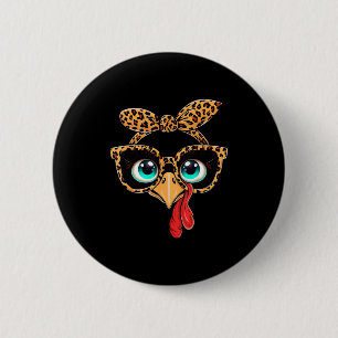 Vintage-Katzengeschenkshop Leopardendruck Thanksgi Button