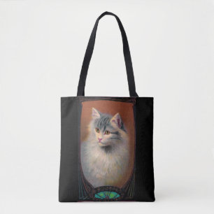 Vintage Katzenillustrierung Jugendstil Tasche