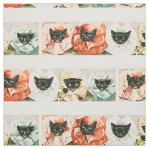 Vintage Katzenkätzchen, rosa Halloween-Katzen Stoff