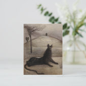 Vintage Katzenkunst Postkarte (Stehend Vorderseite)