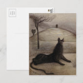 Vintage Katzenkunst Postkarte (Vorne/Hinten)