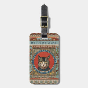Vintage Katzenleben für Kitty Cat Classic Gepäckanhänger