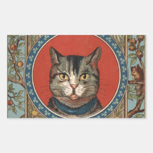 Vintage Katzenleben für Kitty Cat Classic Victoria Rechteckiger Aufkleber