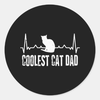 Vintage Katzenliebhaber: der Coolstste KatzenVater Runder Aufkleber