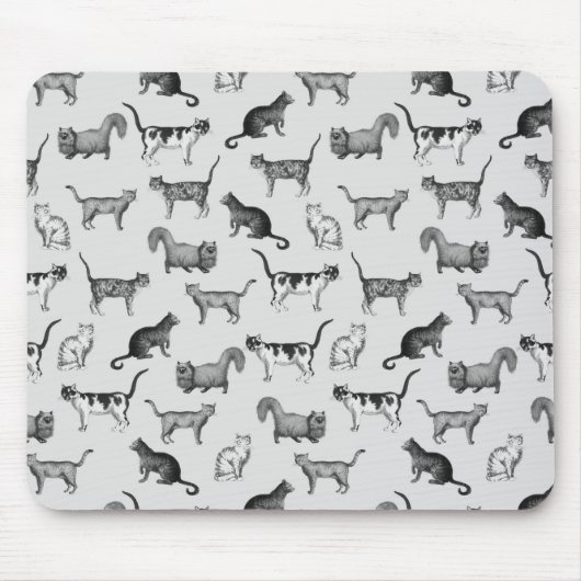 Vintage-Katzenmuster Mousepad (Vorne)