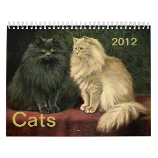 Vintage Katzenpersische siamesische Kalender