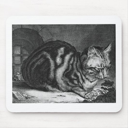 Vintage Katzenprint Mousepad (Vorne)