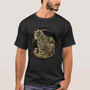 Vintage Katzenwellen-Muster Japanische Kunst Haust T-Shirt