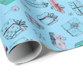 Vintage Kaufabteilung gibt Sky Blue Geschenkpapier (Rolleneckpunkt)