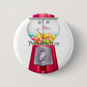 Vintage Kaugummiautomat Schneemann Schneekugel  Button
