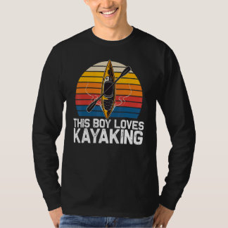 Vintage Kayaking For Boys Kids Kayak Paddling T-Shirt