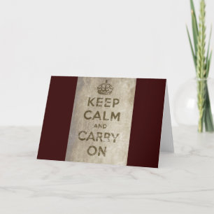 Vintage Keep Calm And Carry On Karte