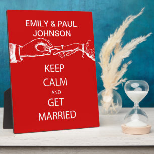Vintage KEEP CALM  HEIRATEN Fotoplatte