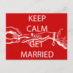 Vintage KEEP CALM HEIRATEN Postkarte
