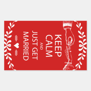 Vintage KEEP CALM HEIRATEN Rechteckiger Aufkleber