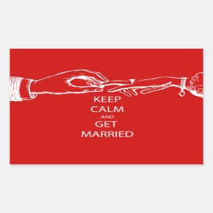 Vintage KEEP CALM  HEIRATEN Rechteckiger Aufkleber