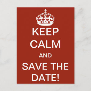 Vintage-Keep-Calm-Hochzeit - Heiratsdatum vormerke Ankündigungspostkarte