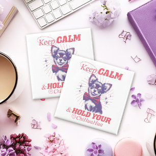 Vintage-Keep-Calm-und-halte-deinen-Chihuahua-Spruc Magnet