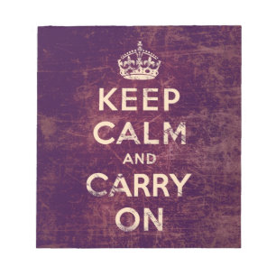 Vintage Keep Calm und mach weiter Notizblock