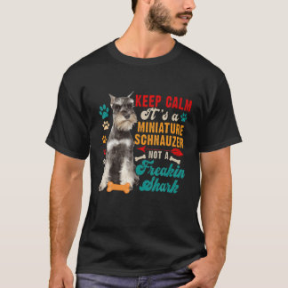 Vintage Keep Calm Zwergschnauzer Nicht Lustig T-Shirt