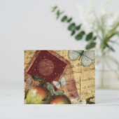 Vintage Keepake Butterfly Collage Postkarte (Stehend Vorderseite)