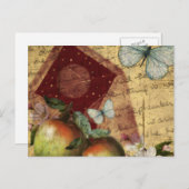 Vintage Keepake Butterfly Collage Postkarte (Vorne/Hinten)