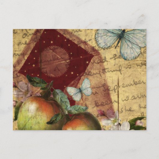 Vintage Keepake Butterfly Collage Postkarte (Vorderseite)