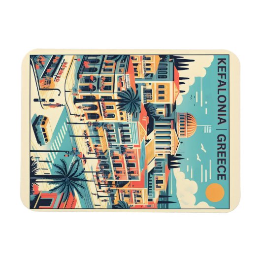 Vintage Kefalonia Greece Reise Souvenirs Magnet (Horizontal)