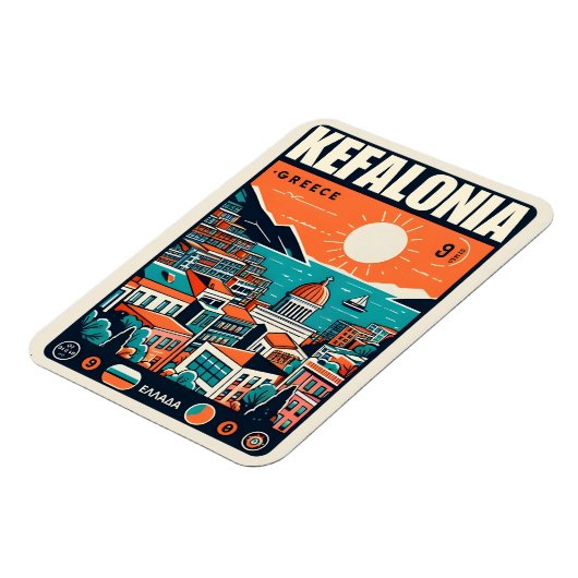 Vintage Kefalonia Greece Reise Souvenirs Magnet (Linke Seite)