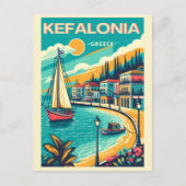 Vintage Kefalonia Greece Reise Souvenirs Postkarte (Vorderseite)