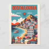 Vintage Kefalonia Greece Reise Souvenirs Postkarte (Vorderseite)