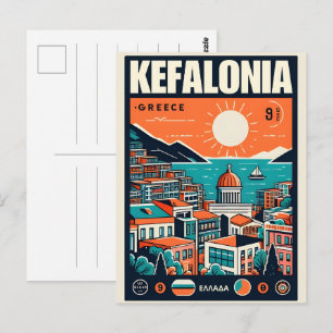 Vintage Kefalonia Griechenland Reiseandenken Postkarte