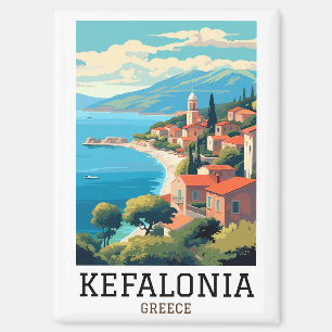Vintage Kefalonia Griechenland Retro Reise Magnet
